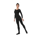 ALLNOWA Scoop Neck Full Body Unitard Spandex Long Sleeve One Piece Footed Bodysuit Adult Unisex J101