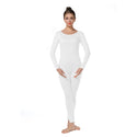 ALLNOWA Scoop Neck Full Body Footless Unitard Elastane Spandex Long Sleeve Round Neck One Piece Bodysuit Adult Unisex J102