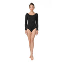 ALLNOWA Women's Scoop Neck Spandex Long Sleeve Leotard D101