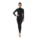 ALLNOWA Mock Turtleneck Full Body Unitard Spandex Long Sleeve Footless One Piece Bodysuit Adult Unisex J302