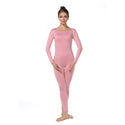 ALLNOWA Scoop Neck Full Body Footless Unitard Elastane Spandex Long Sleeve Round Neck One Piece Bodysuit Adult Unisex J102