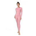 ALLNOWA Crew Neck Full Body Unitard Spandex Long Sleeve Footless One Piece Bodysuit Adult Unisex J202