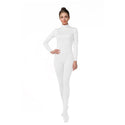 ALLNOWA Mock Turtleneck Full Body Unitard Spandex Long Sleeve Footed One Piece Bodysuit Adult Unisex J301