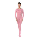 ALLNOWA Scoop Neck Full Body Unitard Spandex Long Sleeve One Piece Footed Bodysuit Adult Unisex J101