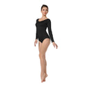 ALLNOWA Women's Scoop Neck Spandex Long Sleeve Leotard D101