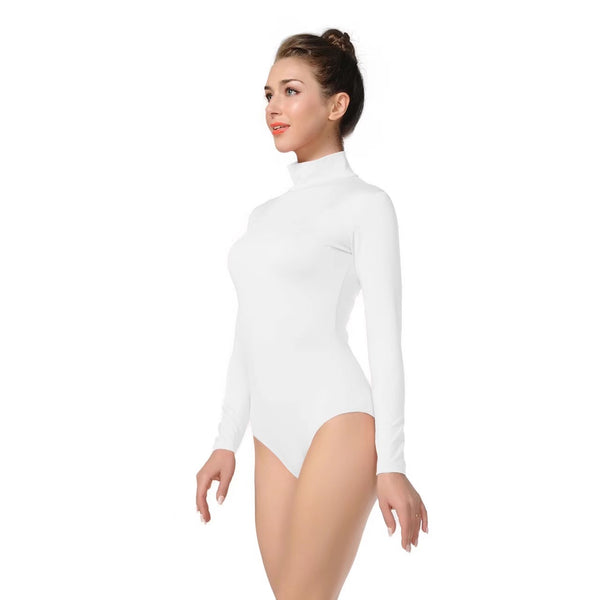 ALLNOWA Women's Mock Turtleneck Spandex Long Sleeve Leotard D301