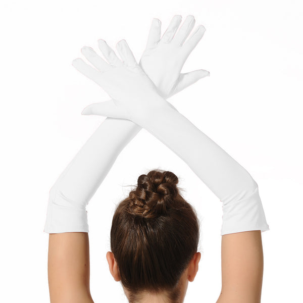 ALLNOWA Elbow Length Spandex Full Finger Long Gloves Costume Glove One Size Fits All G102