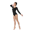 ALLNOWA Women's Scoop Neck Spandex Long Sleeve Leotard D101