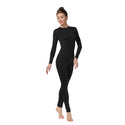 ALLNOWA Crew Neck Full Body Unitard Spandex Long Sleeve Footless One Piece Bodysuit Adult Unisex J202