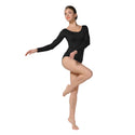 ALLNOWA Women's Scoop Neck Spandex Long Sleeve Leotard D101