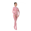 ALLNOWA Mock Turtleneck Full Body Unitard Spandex Long Sleeve Footed One Piece Bodysuit Adult Unisex J301