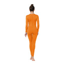 ALLNOWA Crew Neck Full Body Unitard Spandex Long Sleeve Footless One Piece Bodysuit Adult Unisex J202