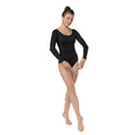 ALLNOWA Women's Scoop Neck Spandex Long Sleeve Leotard D101