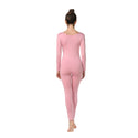 ALLNOWA Scoop Neck Full Body Footless Unitard Elastane Spandex Long Sleeve Round Neck One Piece Bodysuit Adult Unisex J102