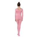 ALLNOWA Scoop Neck Full Body Unitard Spandex Long Sleeve One Piece Footed Bodysuit Adult Unisex J101