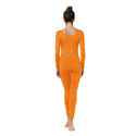 ALLNOWA Scoop Neck Full Body Footless Unitard Elastane Spandex Long Sleeve Round Neck One Piece Bodysuit Adult Unisex J102