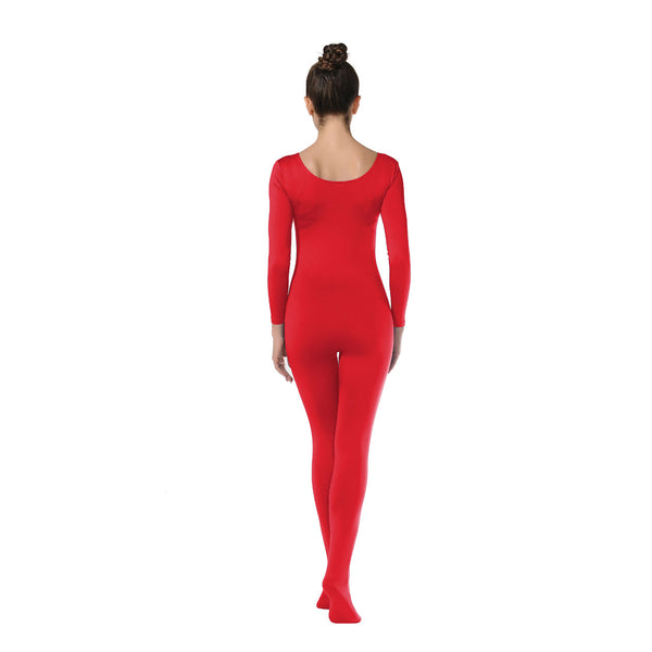 ALLNOWA Scoop Neck Full Body Unitard Spandex Long Sleeve One Piece Footed Bodysuit Adult Unisex J101