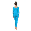 ALLNOWA Scoop Neck Full Body Footless Unitard Elastane Spandex Long Sleeve Round Neck One Piece Bodysuit Adult Unisex J102