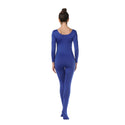 ALLNOWA Scoop Neck Full Body Unitard Spandex Long Sleeve One Piece Footed Bodysuit Adult Unisex J101