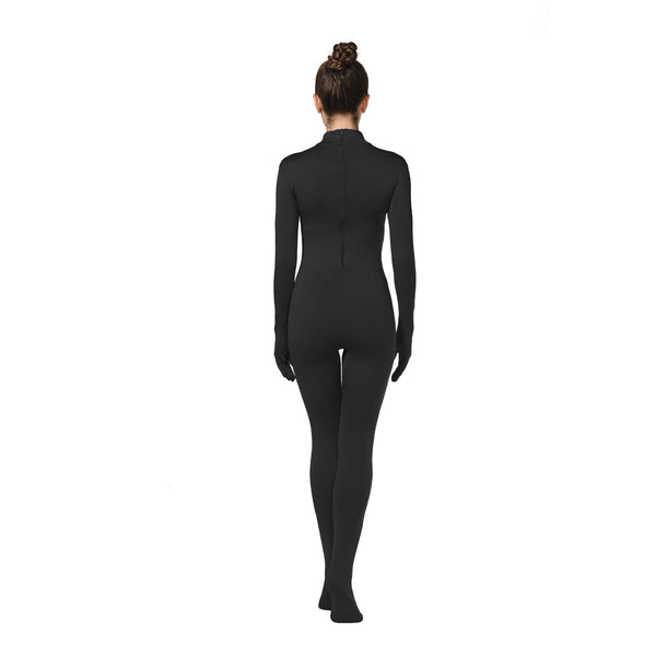 ALLNOWA Mock Turtleneck Full Body Full Hand Footed Unitard Spandex Long Sleeve One Piece Bodysuit Adult Unisex J303